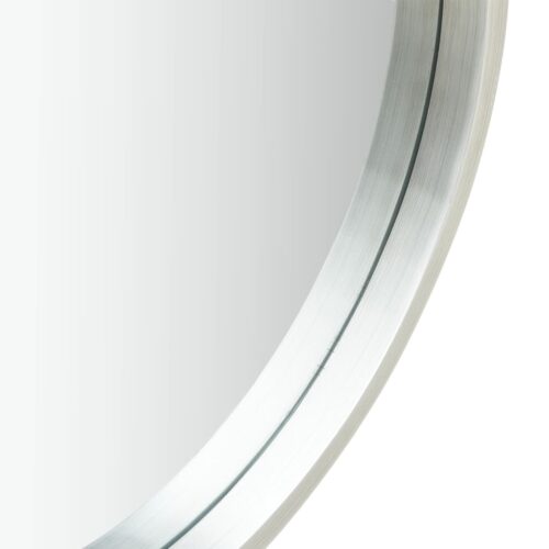 Wall Mirror with Strap 60cm Silver - Image 4