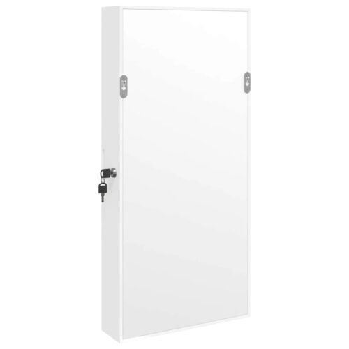 LED Lights Jewellery Cabinet Mirror Wall Mounted Makeup Storage Organiser White - Image 7