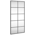 Wall Mirror Black 50x100cm Rectangle Iron