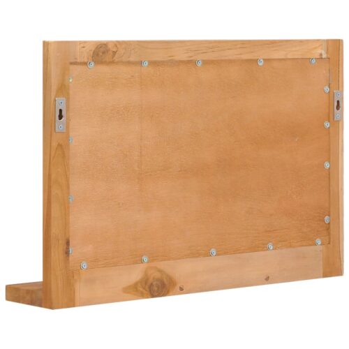 Wall Mirror with Shelf 60x12x40cm Solid Teak Wood - Image 4