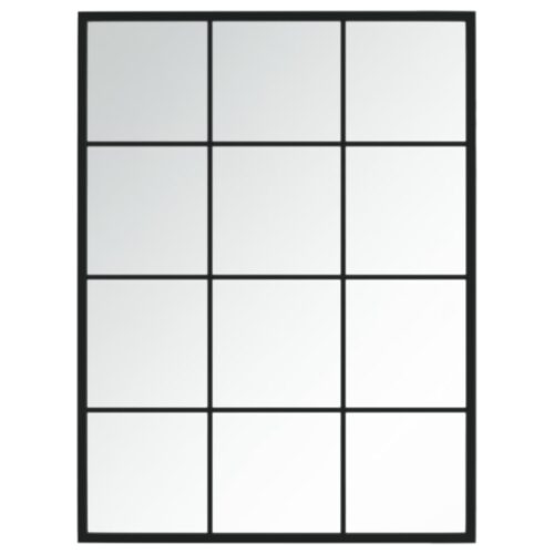 Wall Mirror Black 80x60cm Metal - Image 2