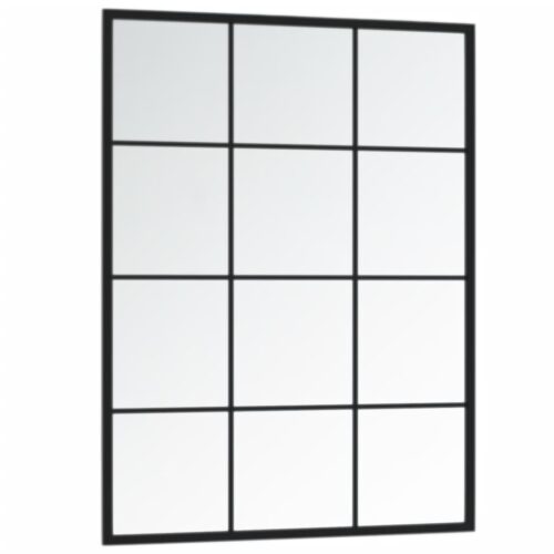 Wall Mirror Black 80x60cm Metal - Image 4