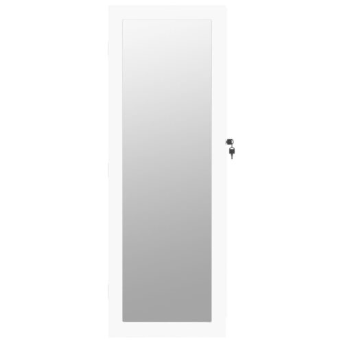 Mirror Jewellery Cabinet Wall Mounted White 37.5x10x106cm - Image 4