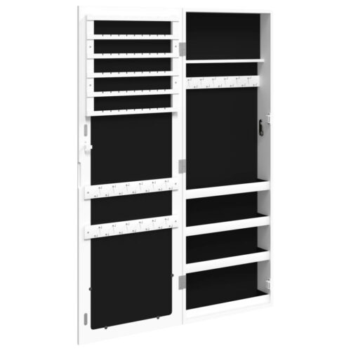 Mirror Jewellery Cabinet Wall Mounted White 37.5x10x106cm - Image 5