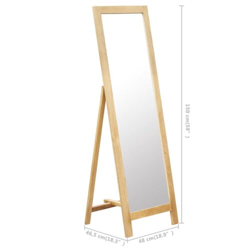 Freestanding Mirror 48x46.5x150cm Solid Oak Wood - Image 6