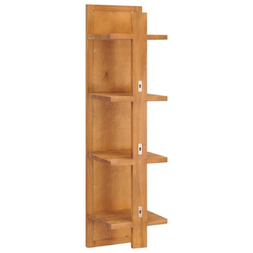 Wall Mirror with Shelves 30x30x120cm Solid Teak Wood - Image 3