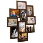 10 Pictures Collage Photo Frame 13x18cm Dark Brown MDF