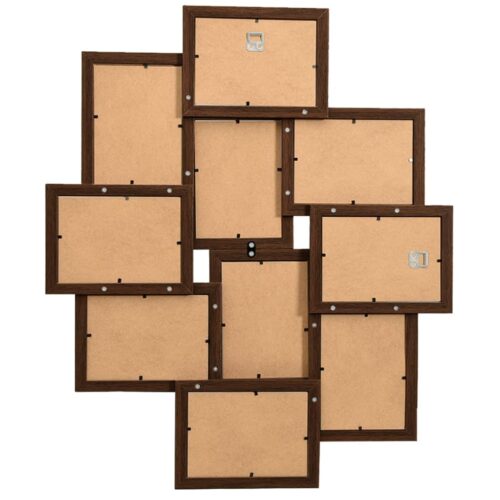 10 Pictures Collage Photo Frame 13x18cm Dark Brown MDF - Image 3