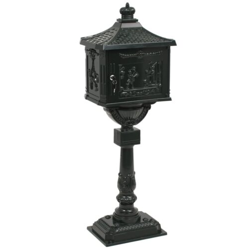 Pedestal Letterbox Aluminium Vintage Style Rustproof Green - Image 7