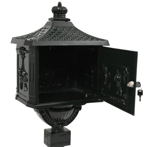 Pedestal Letterbox Aluminium Vintage Style Rustproof Green - Image 9