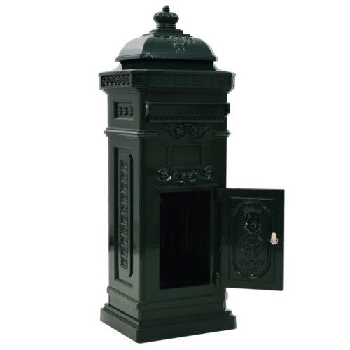 Pillar Letterbox Aluminium Vintage Style Rustproof Green - Image 4