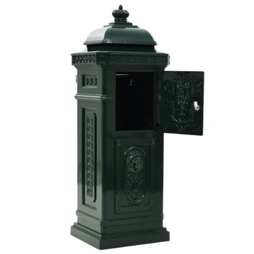 Pillar Letterbox Aluminium Vintage Style Rustproof Green - Image 9