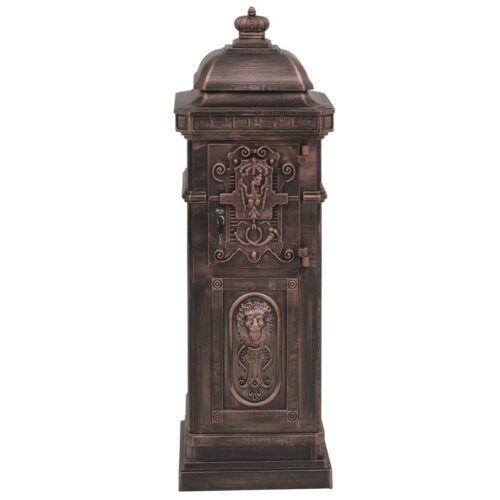 Pillar Letterbox Aluminium Vintage Style Rustproof Bronze - Image 7