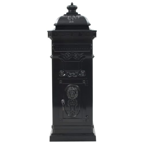 Pillar Letterbox Aluminium Vintage Style Rustproof Black - Image 4