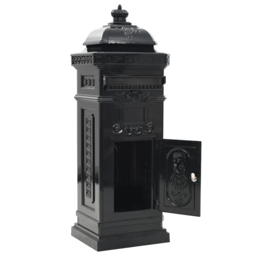 Pillar Letterbox Aluminium Vintage Style Rustproof Black - Image 5