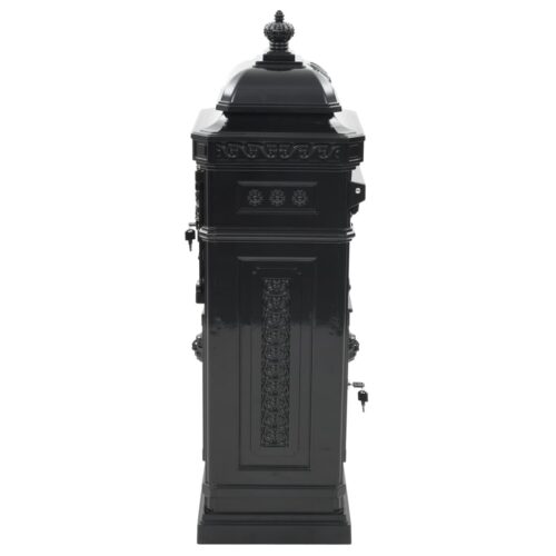 Pillar Letterbox Aluminium Vintage Style Rustproof Black - Image 7