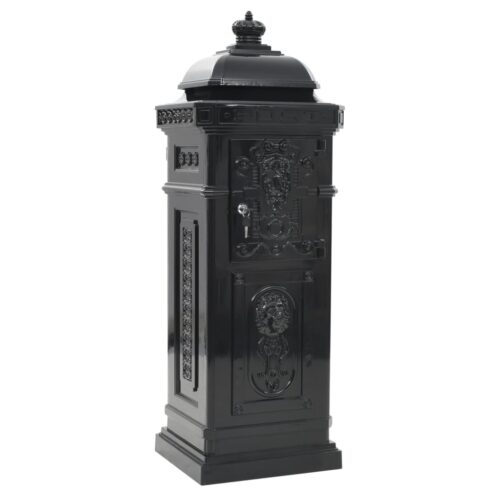 Pillar Letterbox Aluminium Vintage Style Rustproof Black - Image 8