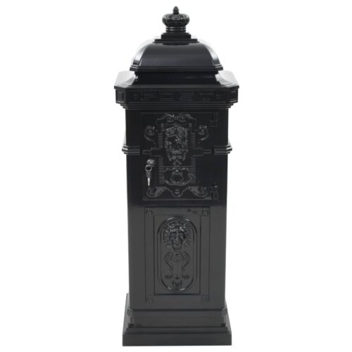 Pillar Letterbox Aluminium Vintage Style Rustproof Black - Image 9