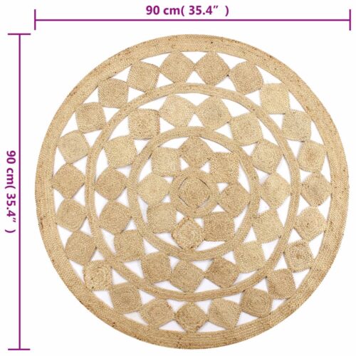 Handmade Rug Braided Jute 90cm - Image 6