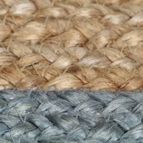 Handmade Rug Jute with Olive Green Border 120cm - Image 5