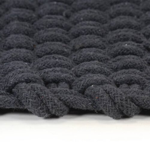 Rug Rectangular Anthracite 80x160cm Cotton - Image 3