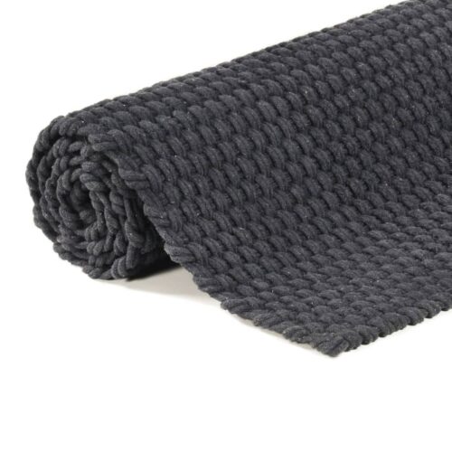 Rug Rectangular Anthracite 80x160cm Cotton - Image 4