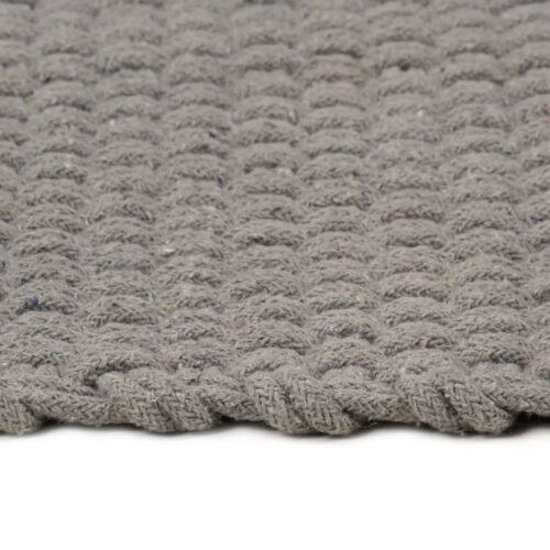 Rug Rectangular Grey 120x180cm Cotton - Image 3