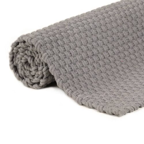 Rug Rectangular Grey 120x180cm Cotton - Image 4