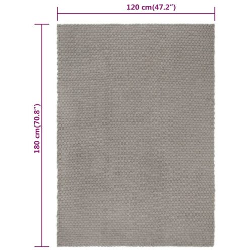 Rug Rectangular Grey 120x180cm Cotton - Image 6