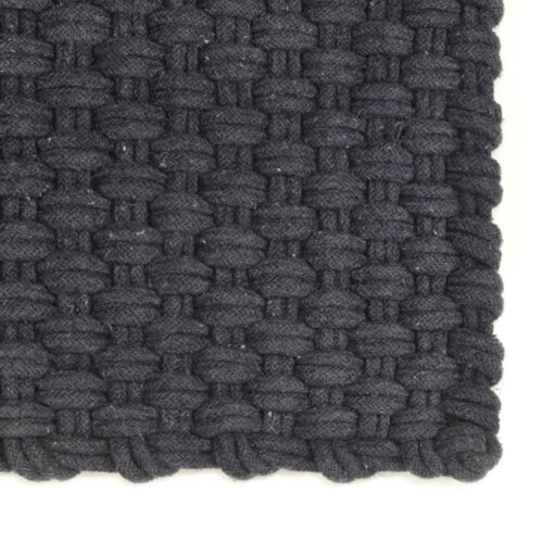 Rug Rectangular Anthracite 120x180cm Cotton - Image 2