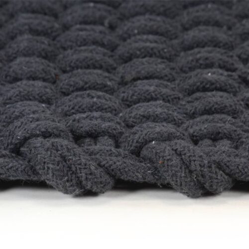 Rug Rectangular Anthracite 120x180cm Cotton - Image 3