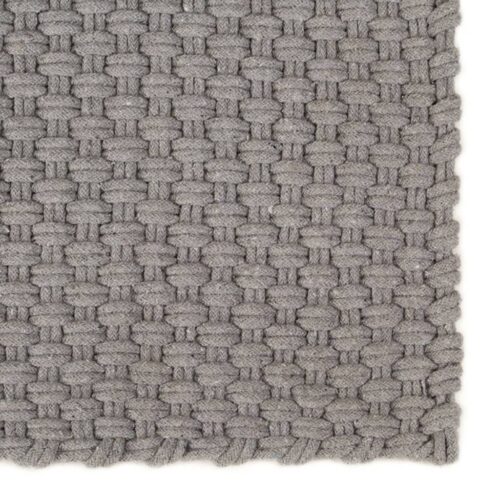 Rug Rectangular Grey 160x230cm Cotton - Image 2
