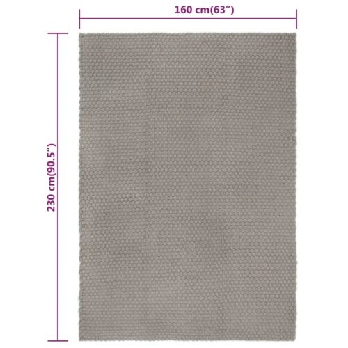 Rug Rectangular Grey 160x230cm Cotton - Image 6