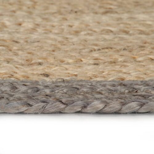 Handmade Rug Jute with Grey Border 120cm - Image 3