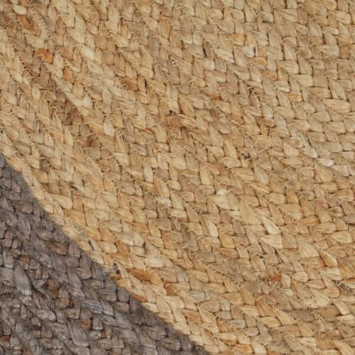 Handmade Rug Jute with Grey Border 120cm - Image 4