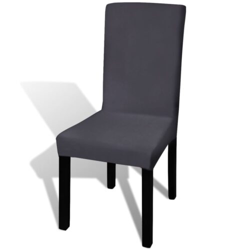 4pcs Dining Chair Cover Protective Slipcover Straight Stretchable Anthracite - Image 2