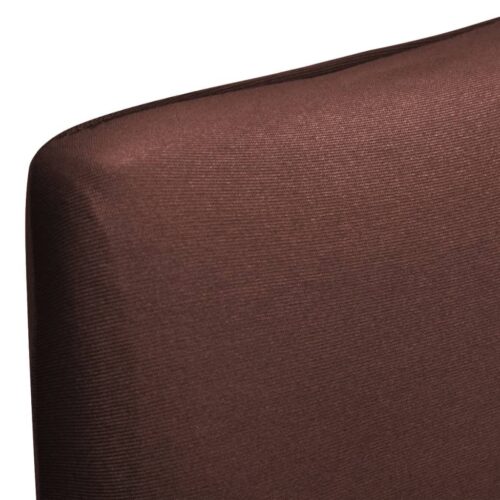 4pcs Dining Chair Cover Protective Slipcover Straight Stretchable Brown - Image 5