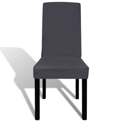 6pcs Dining Chair Cover Protective Slipcover  Straight Stretchable Anthracite - Image 3
