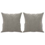 Throw Pillows 2pcs Light Grey 40x40cm Velvet