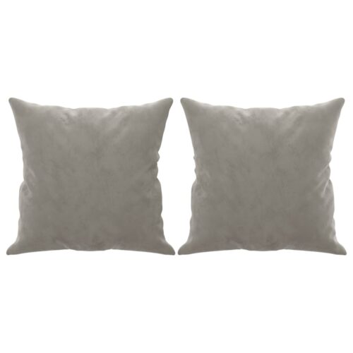 Throw Pillows 2pcs Light Grey 40x40cm Velvet