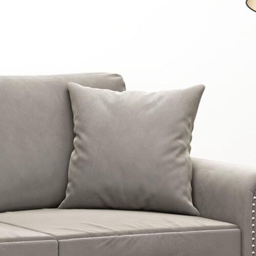 Throw Pillows 2pcs Light Grey 40x40cm Velvet - Image 5