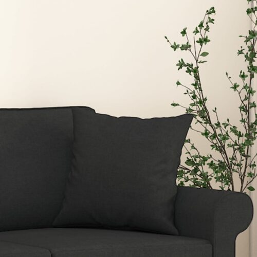 Throw Pillows 2pcs Black 40x40cm Fabric - Image 5