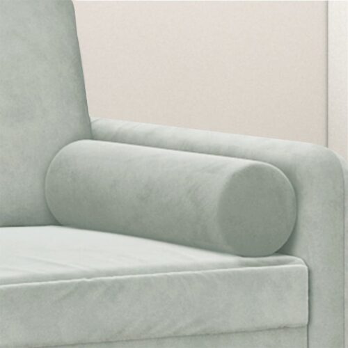 Throw Pillows 2pcs Light Grey Diameter 15x50cm Velvet