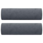 Throw Pillows 2pcs Dark Grey √ò15x50cm Velvet