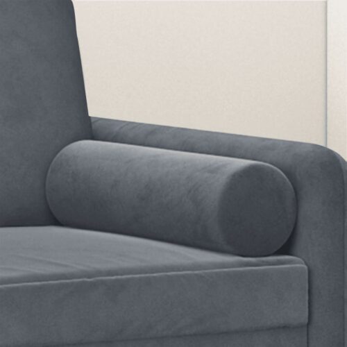 Throw Pillows 2pcs Dark Grey √ò15x50cm Velvet - Image 5