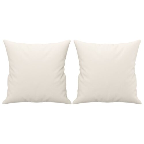 Throw Pillows 2pcs Cream 40x40cm Faux Leather