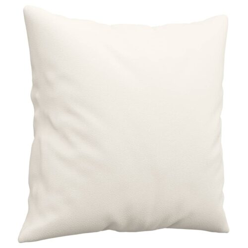 Throw Pillows 2pcs Cream 40x40cm Faux Leather - Image 3