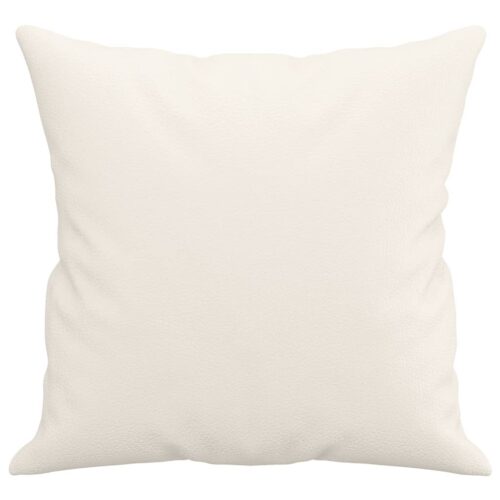Throw Pillows 2pcs Cream 40x40cm Faux Leather - Image 4