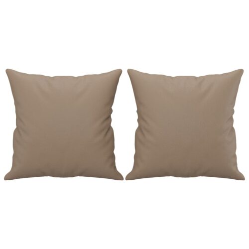 Throw Pillows 2pcs Cappuccino 40x40cm Faux Leather