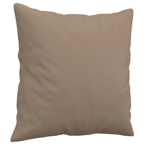 Throw Pillows 2pcs Cappuccino 40x40cm Faux Leather - Image 3